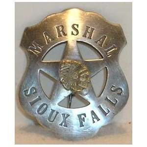  Marshal Sioux Falls Indian Police Old West Badge 