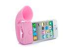   iPhone 4 4S 4G Cute Portable Silicone Horn Stand Amplifier Speaker NEW