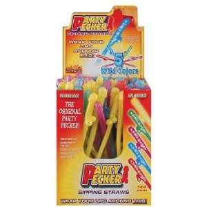  Party pecker straws, assorted colors display (144) Health 