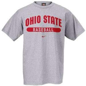  Nike Ohio State Buckeyes Ash Baseball T shirt: Sports 