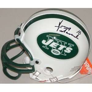  Vinny Testaverde Autographed Jets Mini Helmet Sports 