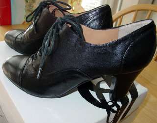   Womens Roothy Dress Oxford Shoes 7 M –black leather lace up shootie