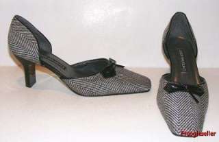 Coco Shugun womens dorsay heels shoes 5.5 M b&w fabric  