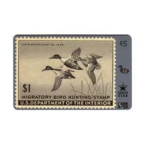   Duck Hunting Stamp Card #12 Void After 1946 Northern Shovelers GOLD