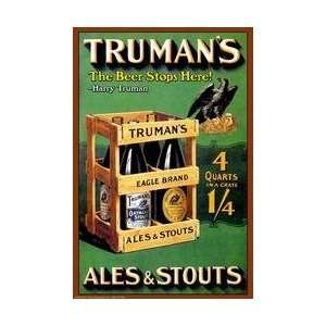  Trumans   The Beer Stops Here 12x18 Giclee on canvas 