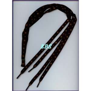  shoelace shoe lace thick Black with brown star Health 
