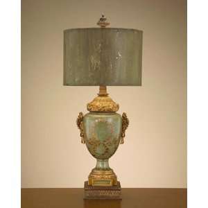  Green and Gold Porcelain Urn Lamp: Home Improvement