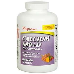  Calcium 600+D Plus Minerals Chewable Tablets, 90 