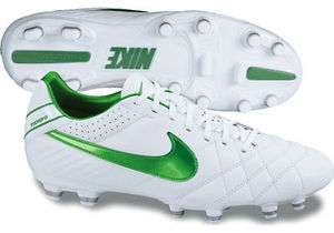 Nike Tiempo Mystic IV FG Soccer Cleat White Green NEW COLOR  