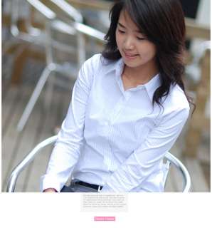   Shirt Collar Blouse, Career Woman, Stylish, Korea, A011150  