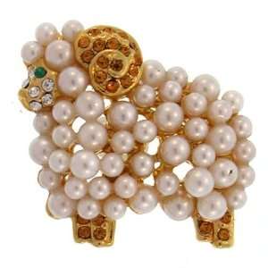  1 Lamb Tac Pin, Cosmogirl! In Pearl with Gold Finish 