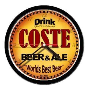  COSTE beer and ale cerveza wall clock 