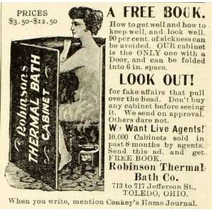  1898 Ad Robinson Thermal Steam Bath Sauna Cabinet Medical 