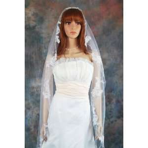   Cathedral Length Jeweled Mantilla Lace Bridal Wedding Veil: Beauty