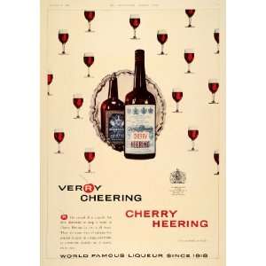 1956 Ad Cherry Heering Peter Danish Liqueur Bottle Tray 