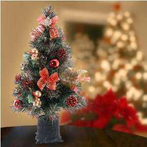  Desktop Christmas Tree w/ Red & Gold Ornaments & Color LED Light 