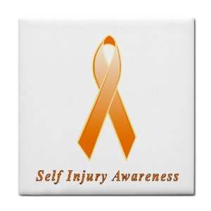  Self Injury Awareness Ribbon Tile Trivet 