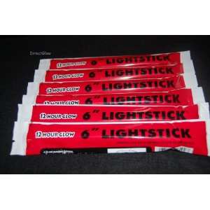   Red Jumbo 6 Inch 12 Hour Safety Glow Light Sticks: Sports & Outdoors