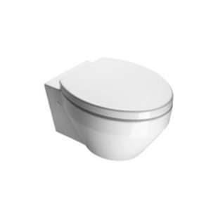  GSI 751011 Round White Ceramic Wall Hung Toilet with Seat 