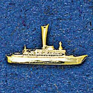  Mark Edwards 14K Gold Cruise Ship with Fixed Bail Nautical 