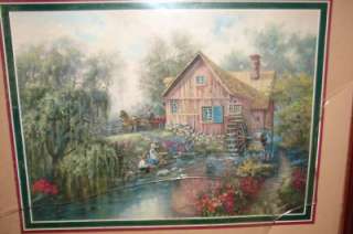 HOME INTERIORS WALL PICTURE HOUSE/CREEK/BOY/GIRL  