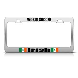 Ireland Flag Irish Sport Soccer license plate frame Stainless Metal 