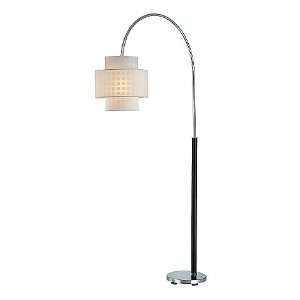  Olina 1 Light 72ö Leather Wrapped Floor Lamp with a Grid 
