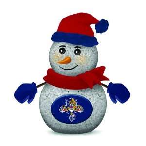 Pack of 2 NHL Florida Panthers LED Lighted Christmas Snowman Figures 4 