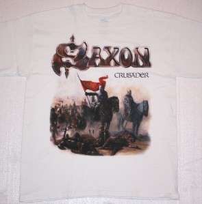 SAXON CRUSADER 1984 HEAVY METAL WHITE NEW T SHIRT  