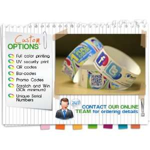  500 Custom Tyvek 1 Inch Wristbands for Events, Patron 
