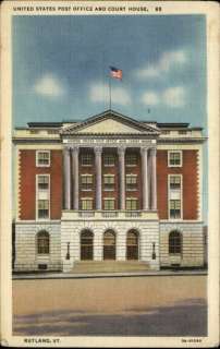Rutland VT Court House Post Office Postcard  