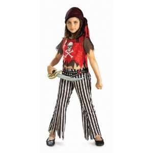  Girls Pirate w/ Scarf Crop Top Child Costume: Toys & Games