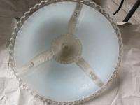 Vintage Glass Blue Ceiling Light Shade  Exc Condition  