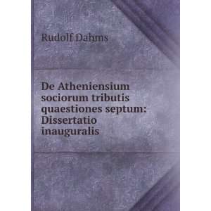   Septum Dissertatio Inauguralis (Latin Edition) Rudolf Dahms Books