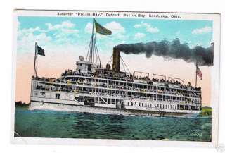 Steamer PUT IN BAY Detroit, Sandusky, Postcard 1900s  