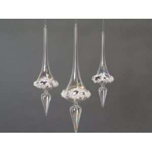 Pack of 6 Winters Blush Clear Jeweled Finial Glass 