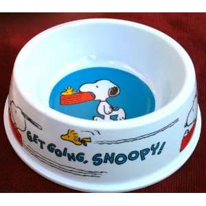 Peanuts GET GOING, SNOOPY Dog Food Bowl Heavy Duty SNOOPY 