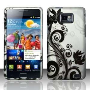 SAMSUNG GALAXY S 2 II Cover Phone Case SILVER FLOWER  