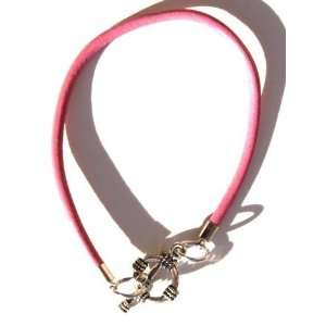  Simple 3mm Pink Leather Toggle Clasp Bracelet Everything 