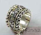 bubble Silver & gold 2 cz spinning ring 2532 SEANOY Israeli 