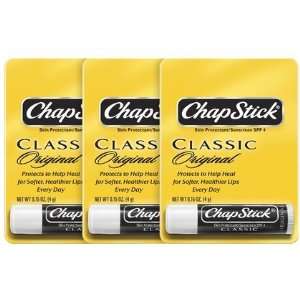  Chapstick Lip Balm Classic Regular15, 3 ct (Quantity of 4 