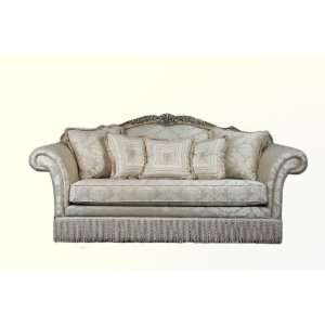  Monetco White Classic Fabric Sofa