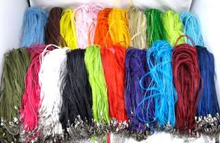 100 pcs Mix Colors Ribbon Gauze Voile String Necklace Cords 18  