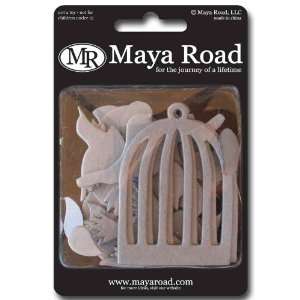  Maya Road Birds w/Cages Mini Chipboard Set: Arts, Crafts 