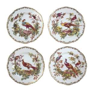  Andrea By Sadek Exotic Birds Set Of Four Dessert Plates 