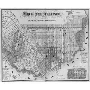  Map of San Francisco,California,CA,1852
