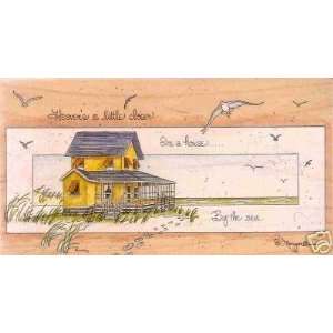  House By the Sea (6.5 by 3.5 Rubber Stamp by D Morgan 