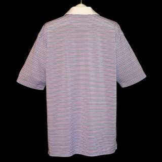GREG NORMAN PLAY DRY Striped Purple Blue Golf Polo Shirt Mens XL 