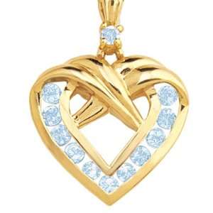  Birthstone Heart Pendant   December (Blue Topaz) Jewelry