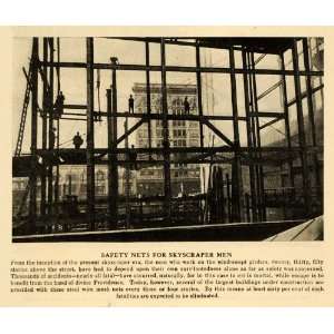  1917 Print Safety Nets Skyscraper Construction Workers 